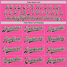 Load image into Gallery viewer, Custom Pink Green-Cream Bomber Full-Snap Varsity Letterman Jacket