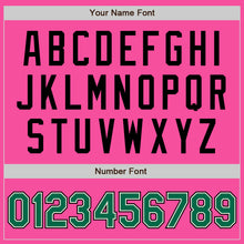 Load image into Gallery viewer, Custom Pink Kelly Green Cream-Black Bomber Full-Snap Varsity Letterman Jacket