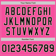 Load image into Gallery viewer, Custom Pink Black-Cream Bomber Full-Snap Varsity Letterman Jacket