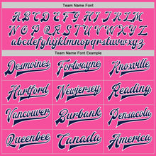 Load image into Gallery viewer, Custom Pink Navy-White Bomber Full-Snap Varsity Letterman Two Tone Jacket