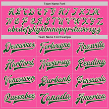 Load image into Gallery viewer, Custom Pink Green-Cream Bomber Full-Snap Varsity Letterman Two Tone Jacket