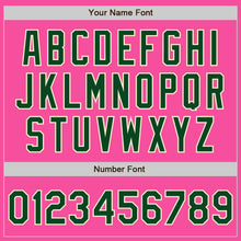 Load image into Gallery viewer, Custom Pink Green-Cream Bomber Full-Snap Varsity Letterman Two Tone Jacket