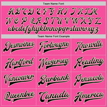 Load image into Gallery viewer, Custom Pink Cream-Black Bomber Full-Snap Varsity Letterman Split Fashion Jacket