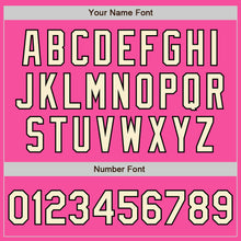 Load image into Gallery viewer, Custom Pink Cream-Black Bomber Full-Snap Varsity Letterman Split Fashion Jacket