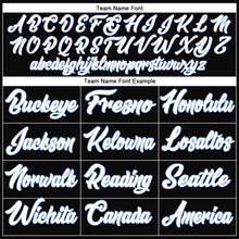 Load image into Gallery viewer, Custom Black Light Blue-Pink Bomber Full-Snap Varsity Letterman Split Fashion Jacket