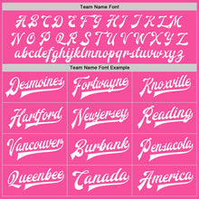 Load image into Gallery viewer, Custom Pink Pink-Gray Bomber Full-Snap Varsity Letterman Split Fashion Jacket