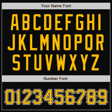 Load image into Gallery viewer, Custom Black Gold-Gray Bomber Full-Snap Varsity Letterman Two Tone Jacket