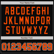 Load image into Gallery viewer, Custom Black Orange-Gray Bomber Full-Snap Varsity Letterman Two Tone Jacket