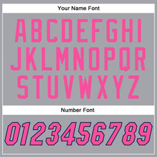 Load image into Gallery viewer, Custom Gray Pink Black-Light Blue Bomber Full-Snap Varsity Letterman Two Tone Jacket