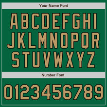 Load image into Gallery viewer, Custom Kelly Green Old Gold-Black Bomber Full-Snap Varsity Letterman Two Tone Jacket