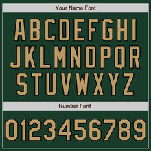 Load image into Gallery viewer, Custom Green Old Gold-Black Bomber Full-Snap Varsity Letterman Two Tone Jacket