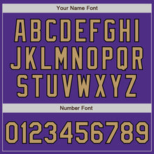 Load image into Gallery viewer, Custom Purple Old Gold-Black Bomber Full-Snap Varsity Letterman Two Tone Jacket