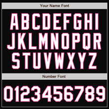 Load image into Gallery viewer, Custom Black White Purple-Pink Bomber Full-Snap Varsity Letterman Split Fashion Jacket