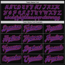 Load image into Gallery viewer, Custom Black Pink-Purple Bomber Full-Snap Varsity Letterman Two Tone Jacket