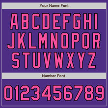 Load image into Gallery viewer, Custom Purple Pink-Black Bomber Full-Snap Varsity Letterman Two Tone Jacket