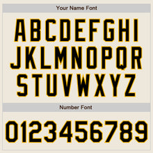 Load image into Gallery viewer, Custom Cream Black-Gold Bomber Full-Snap Varsity Letterman Two Tone Jacket