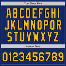 Load image into Gallery viewer, Custom Royal Gold-Black Bomber Full-Snap Varsity Letterman Jacket