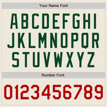 Load image into Gallery viewer, Custom Cream Red-Green Bomber Full-Snap Varsity Letterman Jacket