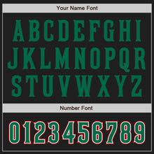 Load image into Gallery viewer, Custom Black Kelly Green-Red Mexico 3D Bomber Full-Snap Varsity Letterman Two Tone Jacket