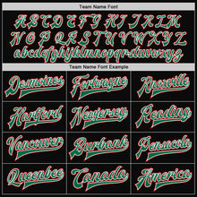 Load image into Gallery viewer, Custom Black Red-Kelly Green Mexico 3D Bomber Full-Snap Varsity Letterman Jacket