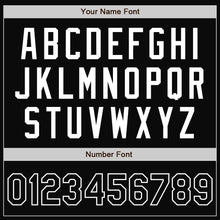 Load image into Gallery viewer, Custom Black White Bomber Full-Snap Varsity Letterman Jacket