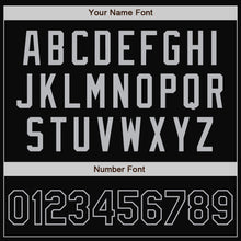 Load image into Gallery viewer, Custom Black Gray Bomber Full-Snap Varsity Letterman Jacket