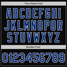 Load image into Gallery viewer, Custom Black Royal-White Bomber Full-Snap Varsity Letterman Jacket