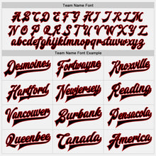 Load image into Gallery viewer, Custom White Black-Red Bomber Full-Snap Varsity Letterman Jacket