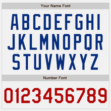 Load image into Gallery viewer, Custom White Royal-Red Bomber Full-Snap Varsity Letterman Jacket