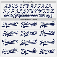 Load image into Gallery viewer, Custom White Navy Bomber Full-Snap Varsity Letterman Jacket