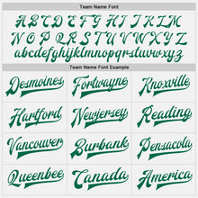 Load image into Gallery viewer, Custom White Kelly Green Bomber Full-Snap Varsity Letterman Jacket