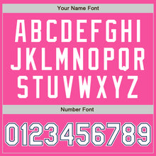 Load image into Gallery viewer, Custom Pink White-Navy Bomber Full-Snap Varsity Letterman Jacket