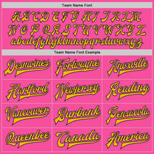 Load image into Gallery viewer, Custom Pink Gold-Navy Bomber Full-Snap Varsity Letterman Jacket