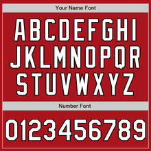 Load image into Gallery viewer, Custom Red White-Black Bomber Full-Snap Varsity Letterman Jacket