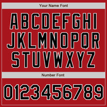 Load image into Gallery viewer, Custom Red Black-White Bomber Full-Snap Varsity Letterman Jacket