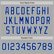 Load image into Gallery viewer, Custom Gray Royal-White Bomber Full-Snap Varsity Letterman Jacket