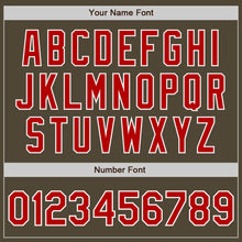 Load image into Gallery viewer, Custom Olive Red-White Bomber Full-Snap Varsity Letterman Salute To Service Jacket