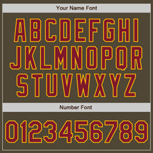 Load image into Gallery viewer, Custom Olive Crimson-Gold Bomber Full-Snap Varsity Letterman Salute To Service Jacket