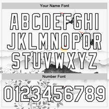 Load image into Gallery viewer, Custom White Black Heron And Flower 3D Pattern Design Bomber Full-Snap Varsity Letterman Jacket