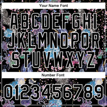 Load image into Gallery viewer, Custom Black White Heron And Flower 3D Pattern Design Bomber Full-Snap Varsity Letterman Jacket