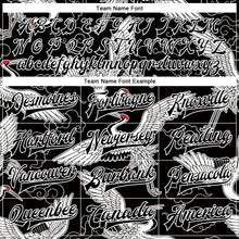 Load image into Gallery viewer, Custom Black White Heron And Cloud 3D Pattern Design Bomber Full-Snap Varsity Letterman Jacket