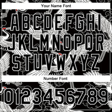 Load image into Gallery viewer, Custom Black White Heron And Cloud 3D Pattern Design Bomber Full-Snap Varsity Letterman Jacket