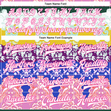 Load image into Gallery viewer, Custom White Pink-Gold Heron 3D Pattern Design Bomber Full-Snap Varsity Letterman Jacket