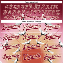 Load image into Gallery viewer, Custom Maroon Cream Heron 3D Pattern Design Bomber Full-Snap Varsity Letterman Jacket