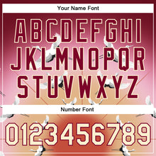 Load image into Gallery viewer, Custom Maroon Cream Heron 3D Pattern Design Bomber Full-Snap Varsity Letterman Jacket