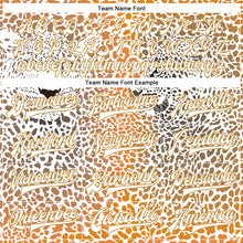 Load image into Gallery viewer, Custom Old Gold White-Black Leopard 3D Pattern Design Bomber Full-Snap Varsity Letterman Jacket