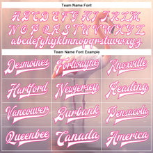 Load image into Gallery viewer, Custom Medium Pink White-Pink Flamingo 3D Pattern Design Bomber Full-Snap Varsity Letterman Jacket