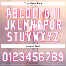 Load image into Gallery viewer, Custom Medium Pink White-Pink Flamingo 3D Pattern Design Bomber Full-Snap Varsity Letterman Jacket