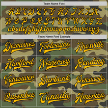 Load image into Gallery viewer, Custom Camo Gold-Black Bomber Full-Snap Varsity Letterman Salute To Service Jacket