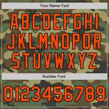 Load image into Gallery viewer, Custom Camo Orange-Black Bomber Full-Snap Varsity Letterman Salute To Service Jacket